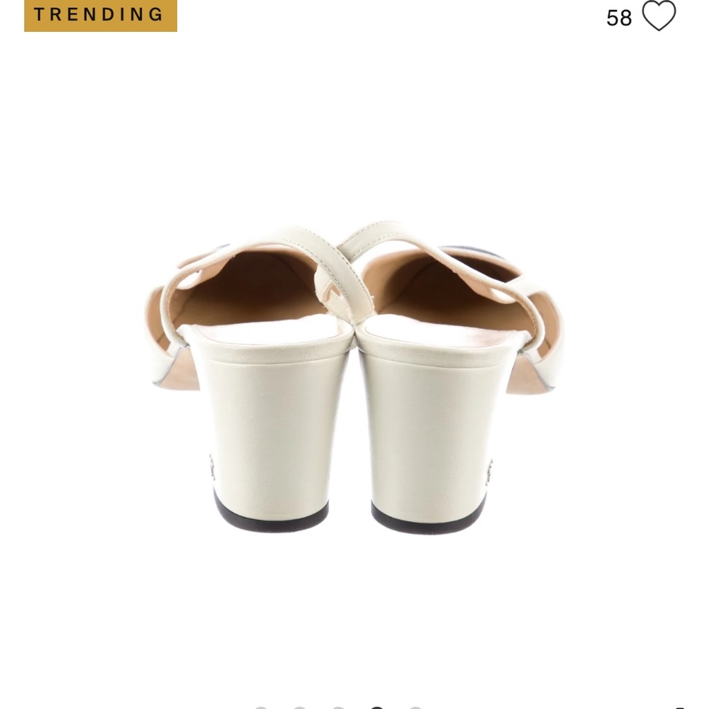 CHANEL Chanel Interlocking CC Logo Calfskin Slingback Pumps Women's Size: 41 - Picture 4 of 5